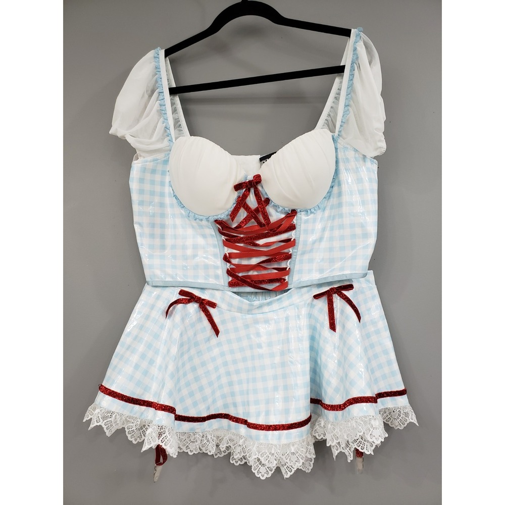 Dolls Kill TRICKZ N' TREATZ Halloween Costume Dorothy Gingham TWO PIECE XXL